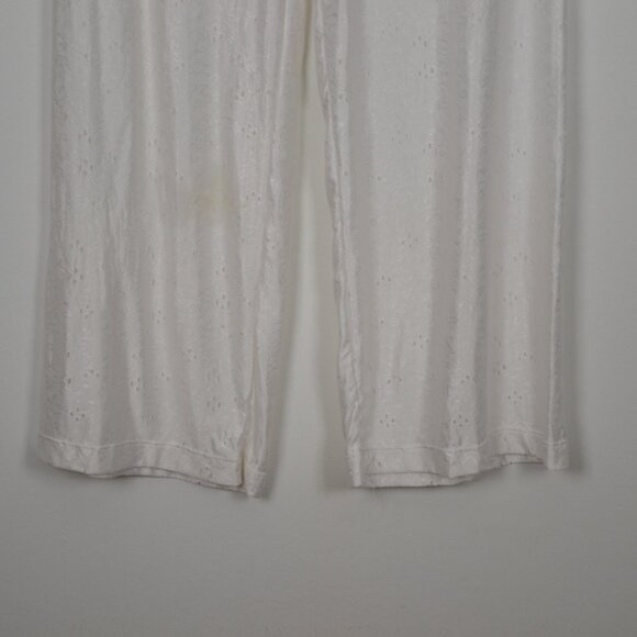 Foxers Lounge Pants Womens M Eyelet Design Drawstring Waist Soft Relaxed Fit - Picture 2 of 9